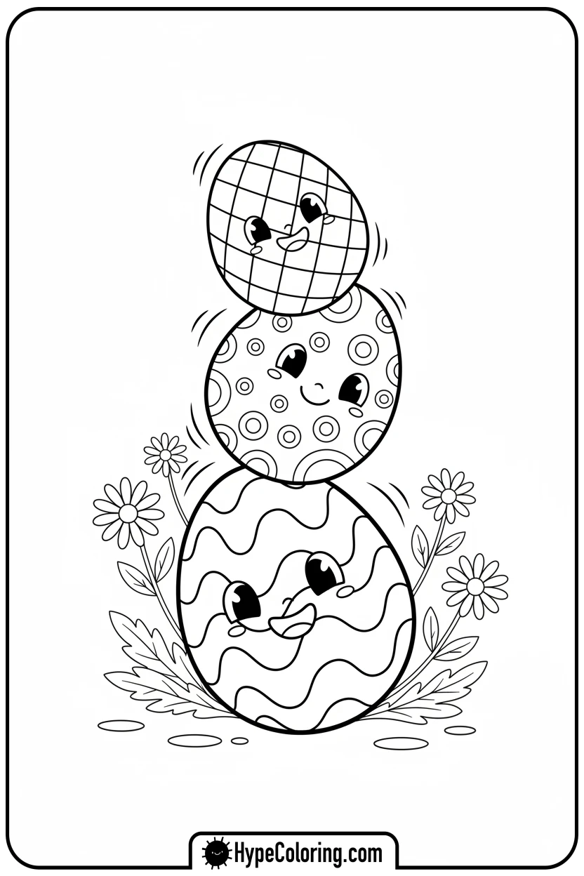 stacked-easter-eggs - easter egg coloring pages