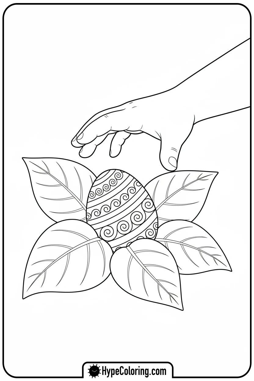 hand-finding-easter-egg - easter egg coloring pages