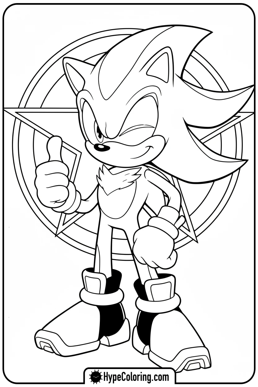 shadow-giving-thumbs-up - free coloring pages of shadow the hedgehog