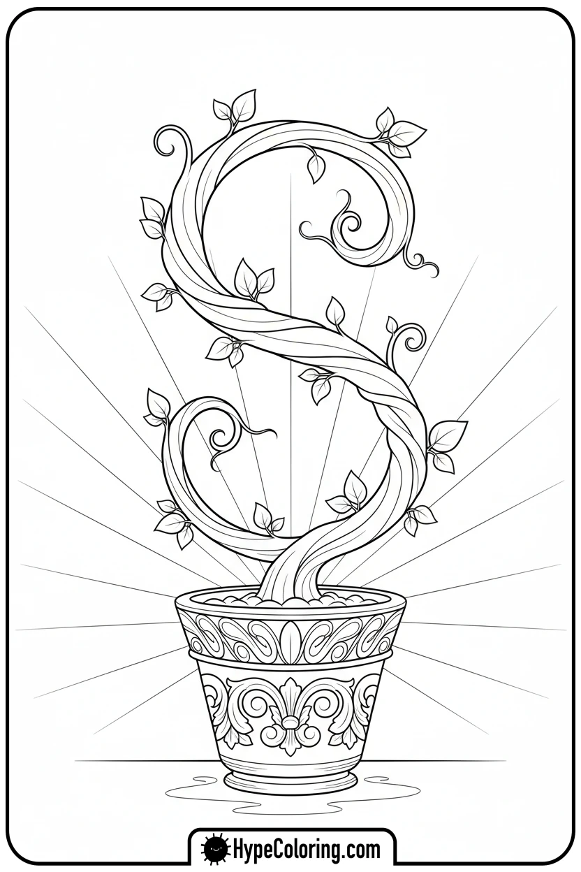 s-sprout-in-a-flower-pot - letter s coloring pages