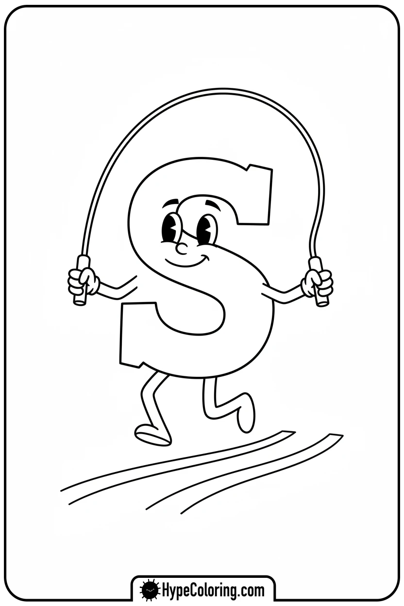 joyful-s-skipping-with-jump-rope - letter s coloring pages