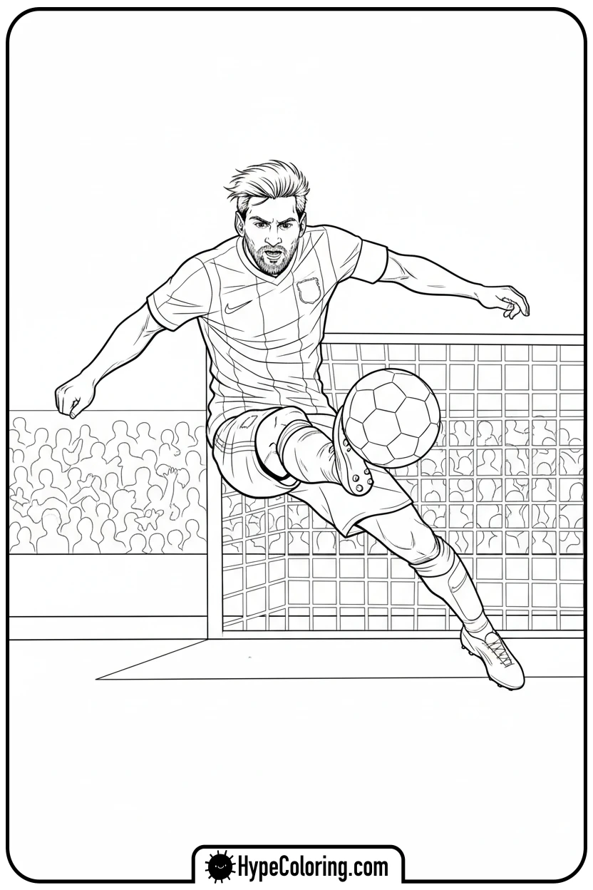 messi-shooting-soccer-ball - messi soccer coloring pages