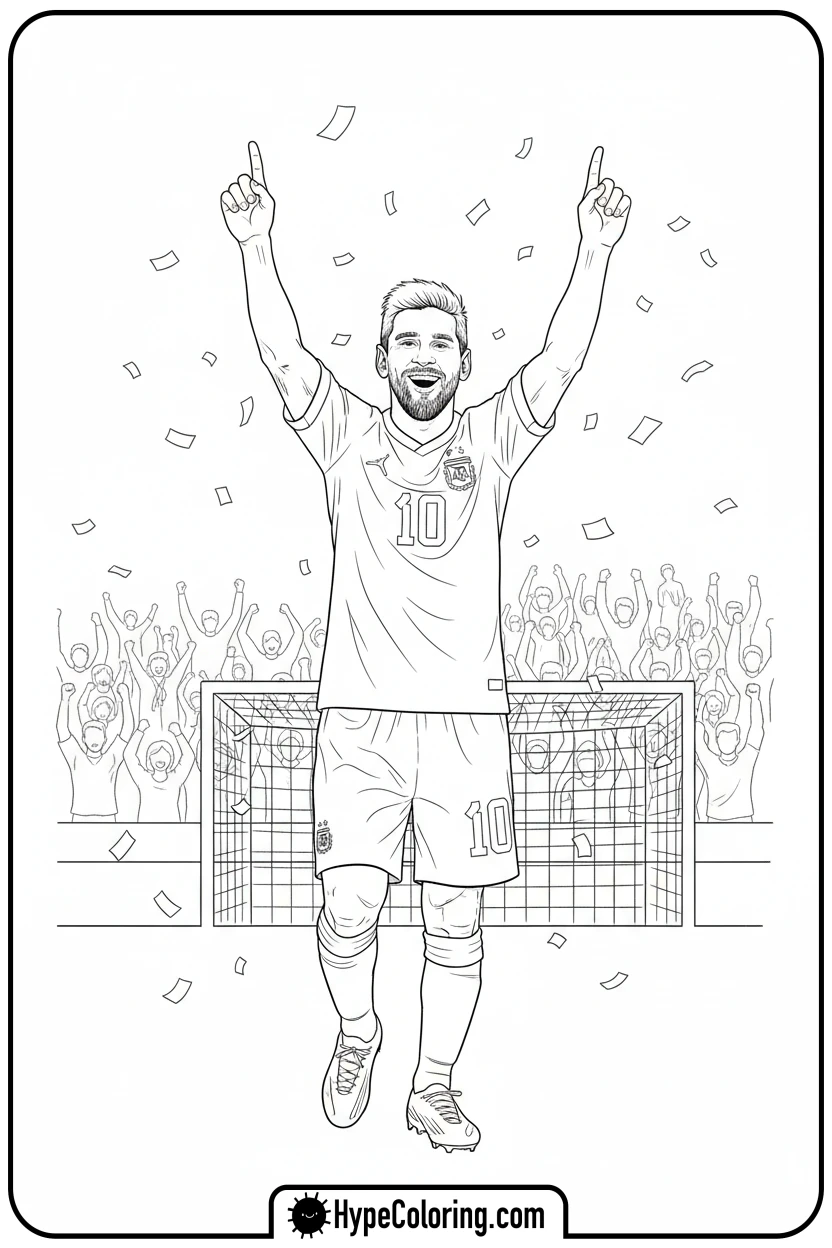 messi-celebrating-goal - messi soccer coloring pages