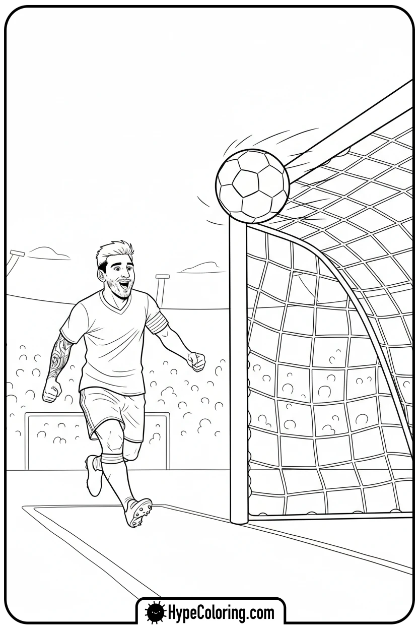 messi-scoring-goal - messi soccer coloring pages