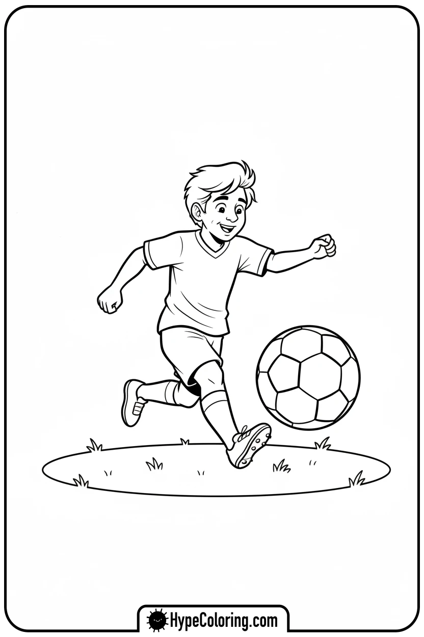 young-messi-kicking-ball - messi soccer coloring pages