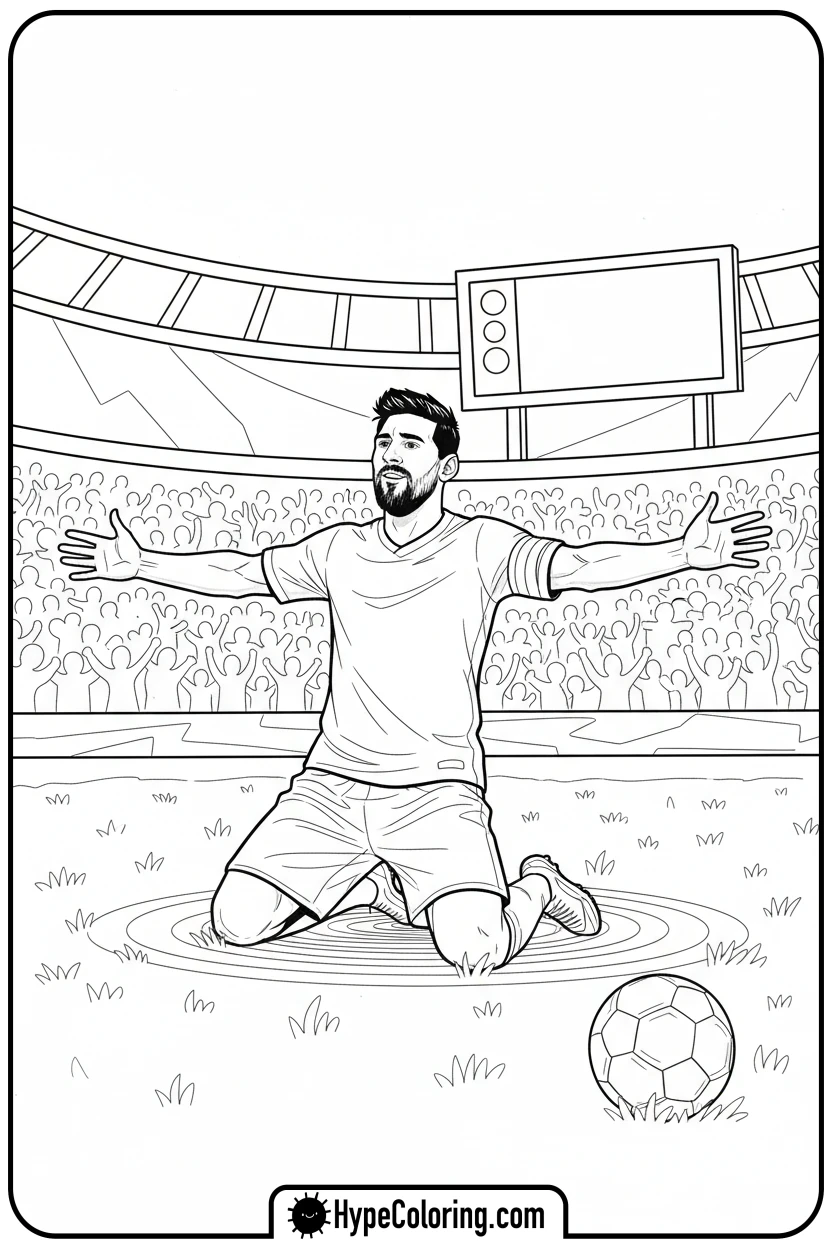 messi-kneeling-celebration - messi soccer coloring pages