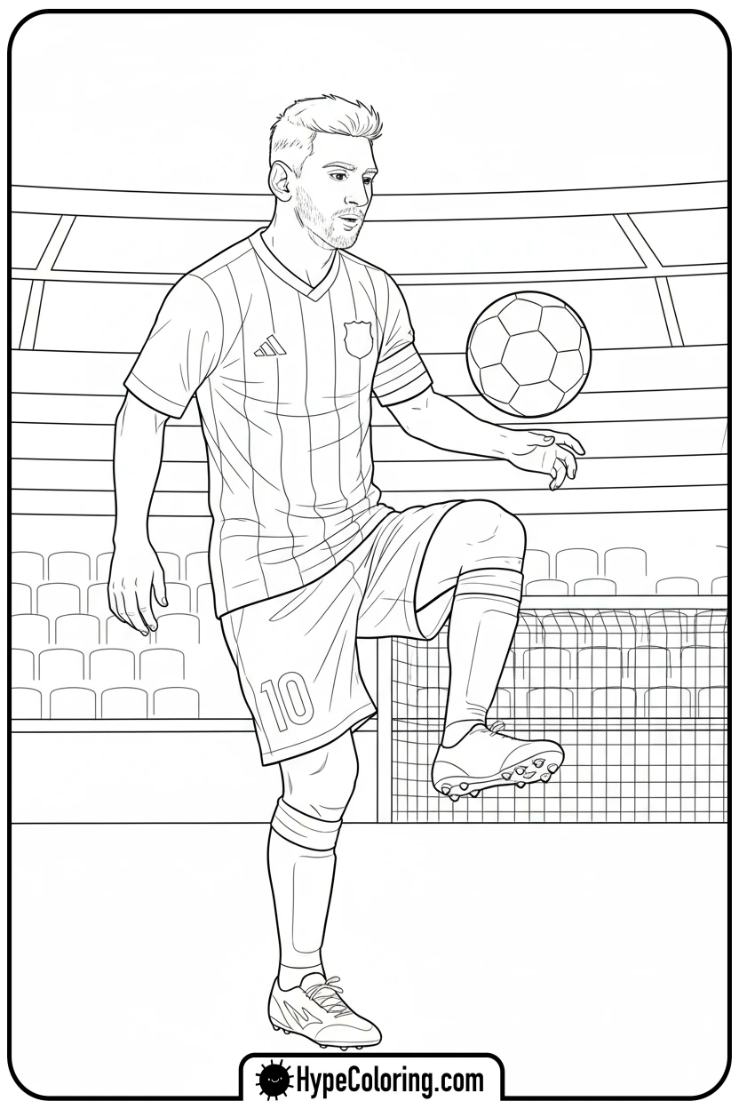 messi-juggling-ball - messi soccer coloring pages