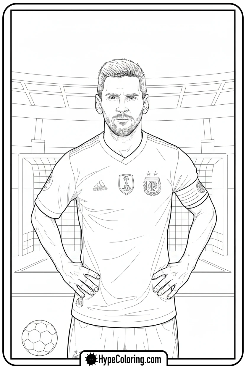 messi-pre-game-focus - messi soccer coloring pages