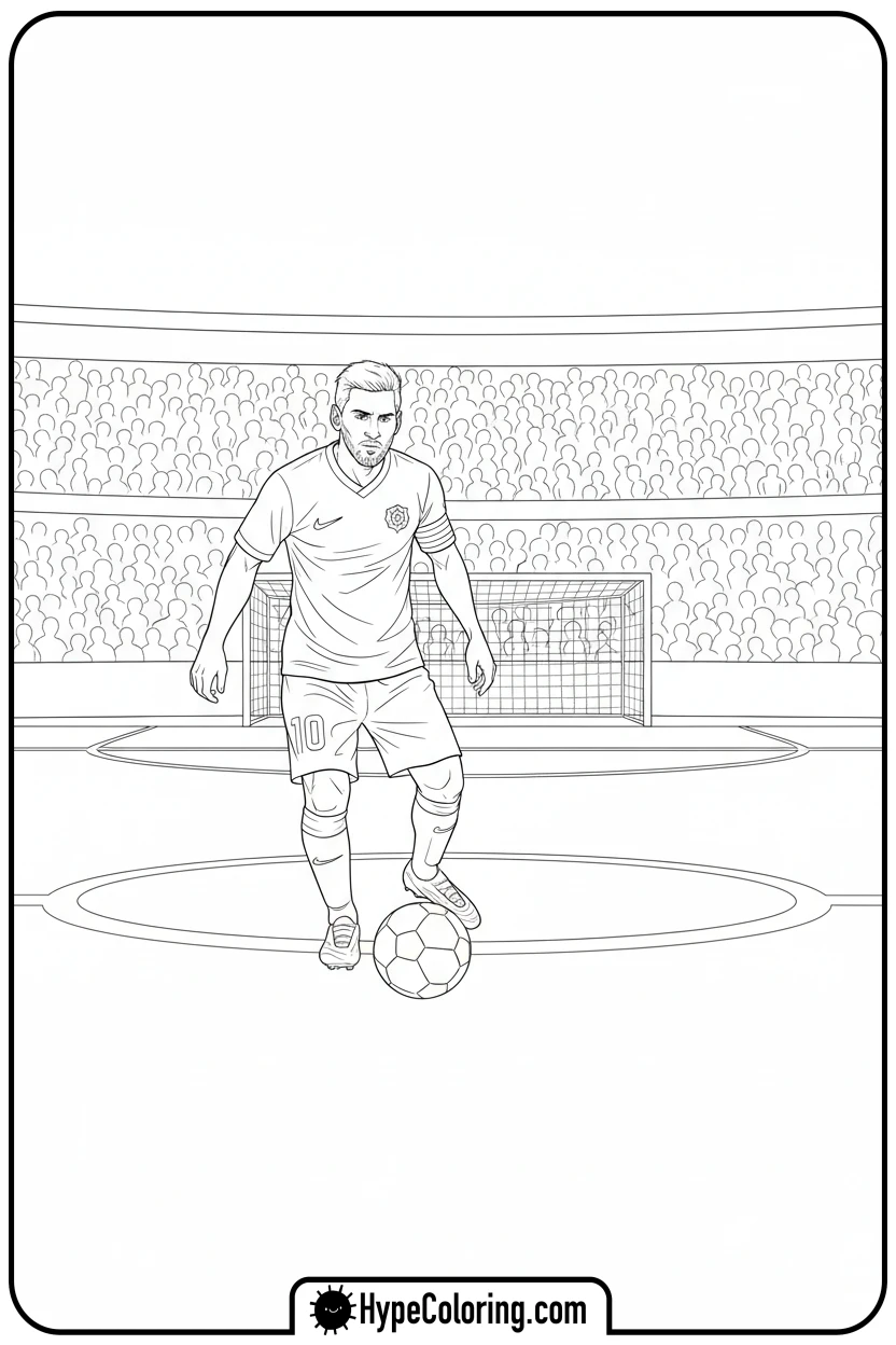 messi-free-kick - messi soccer coloring pages