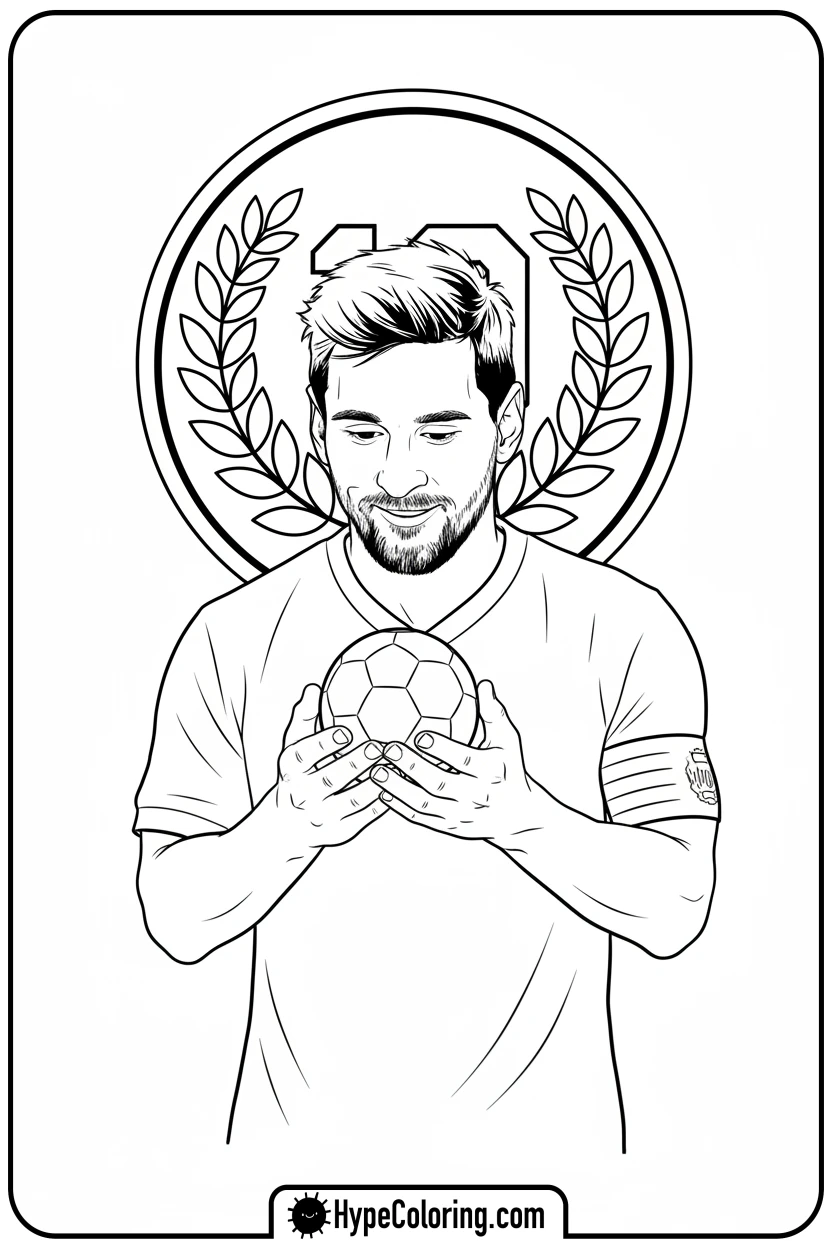 messi-holding-mini-ball - messi soccer coloring pages