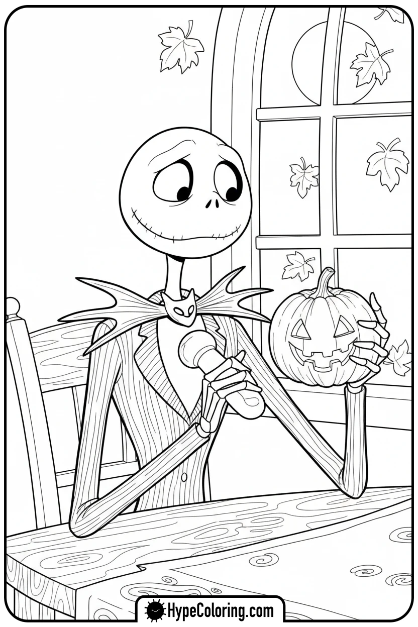 jack-carving-a-pumpkin - jack skeleton coloring pages