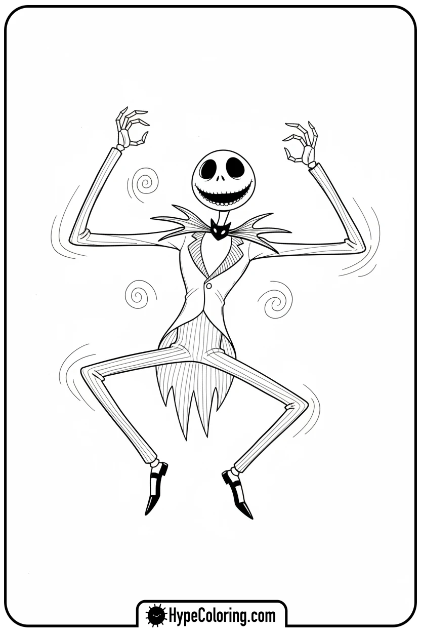jack-jumping-for-joy - jack skeleton coloring pages