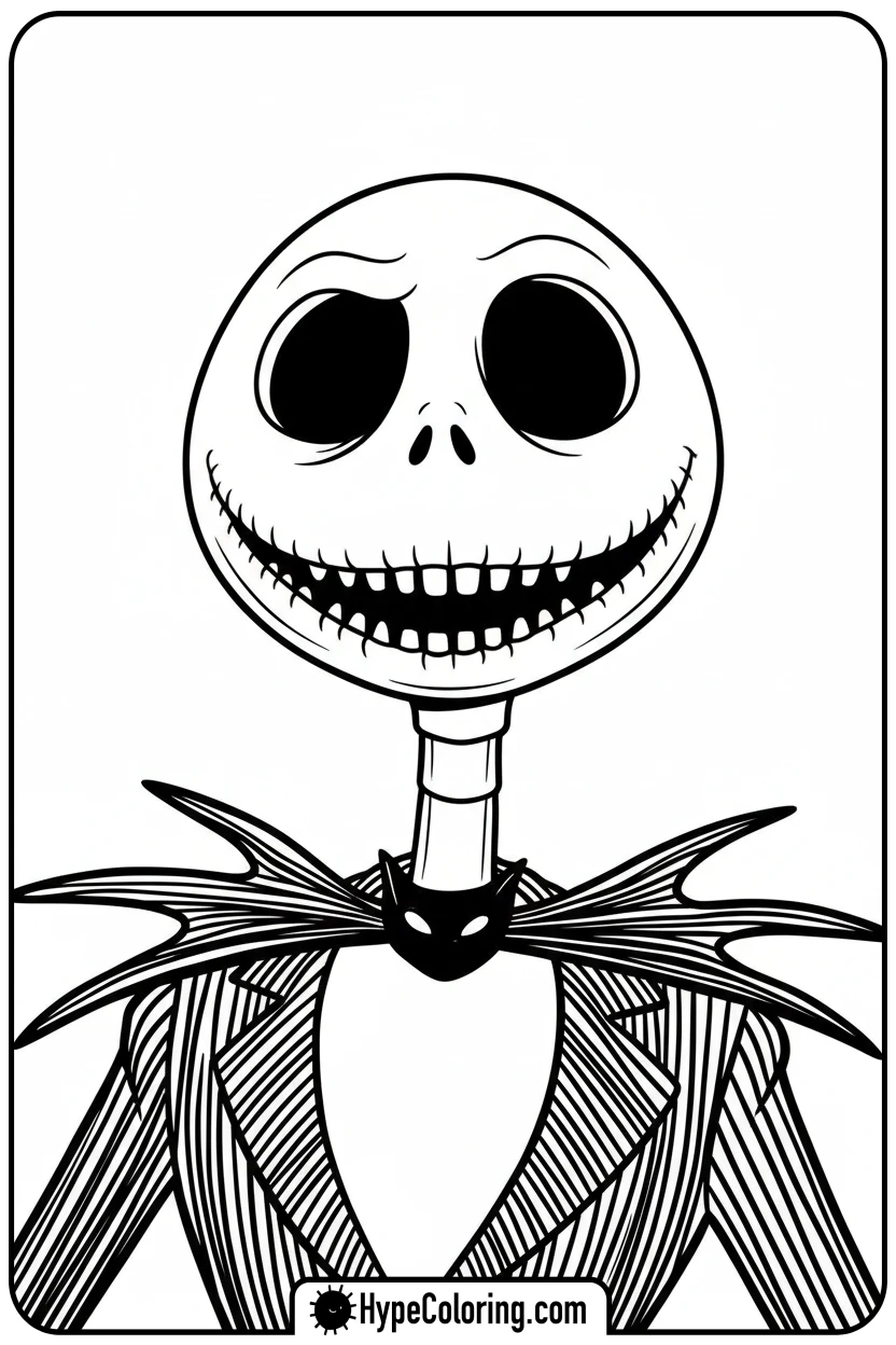 jack-skellington-portrait - jack skeleton coloring pages
