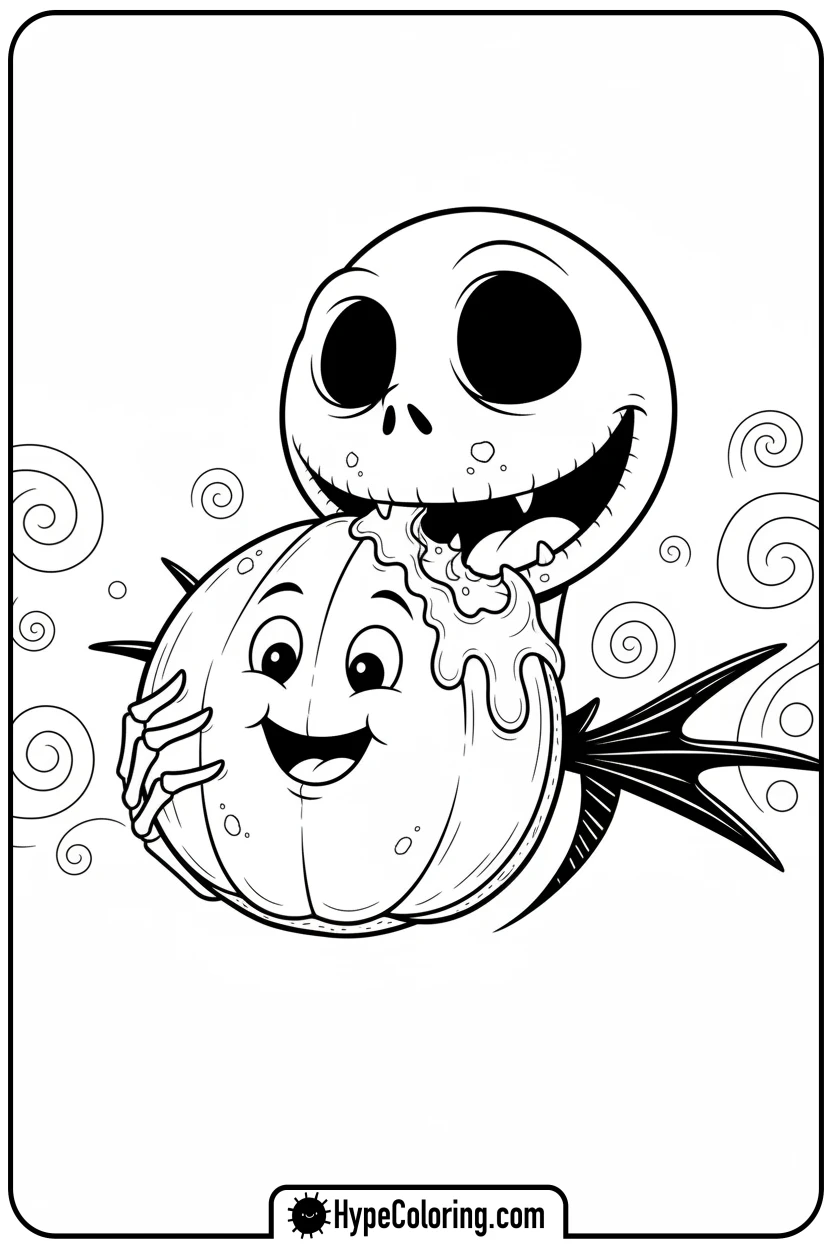 jack-eating-a-cookie - jack skeleton coloring pages