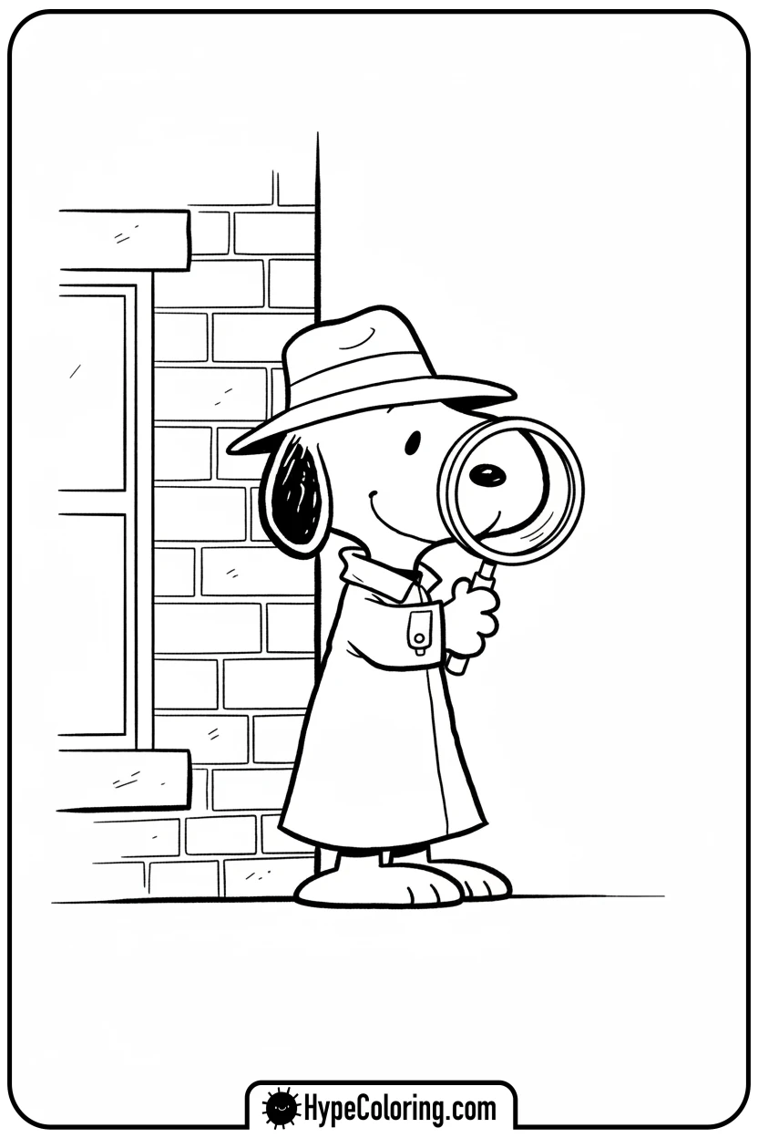 Click to download PDF snoopy-as-a-secret-agent - snoopy color pages