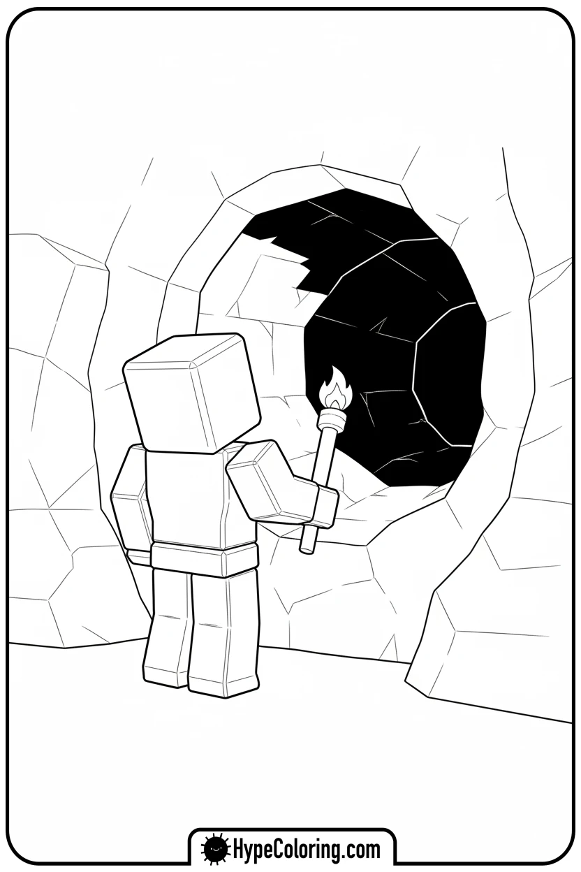 roblox-character-exploring-cave - roblox coloring pages
