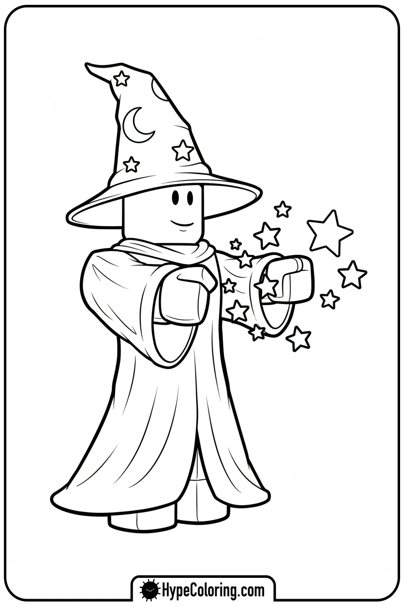 roblox-wizard-casting-spell - roblox coloring pages