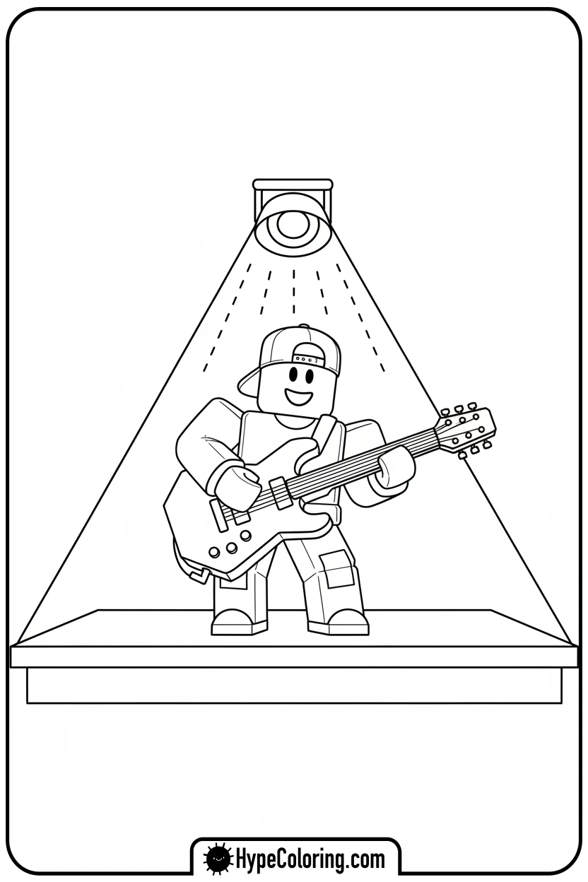 roblox-character-playing-guitar - roblox coloring pages