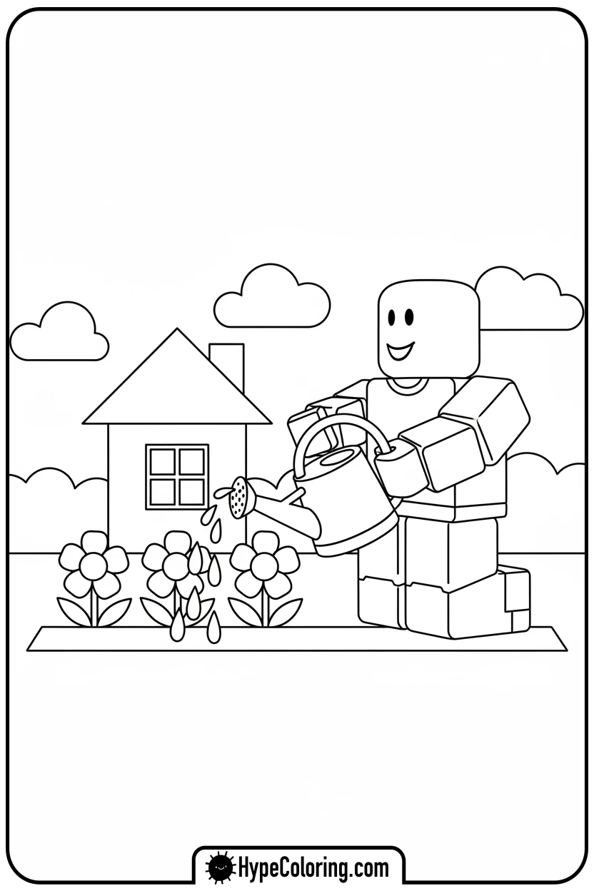 roblox-character-gardening - roblox coloring pages