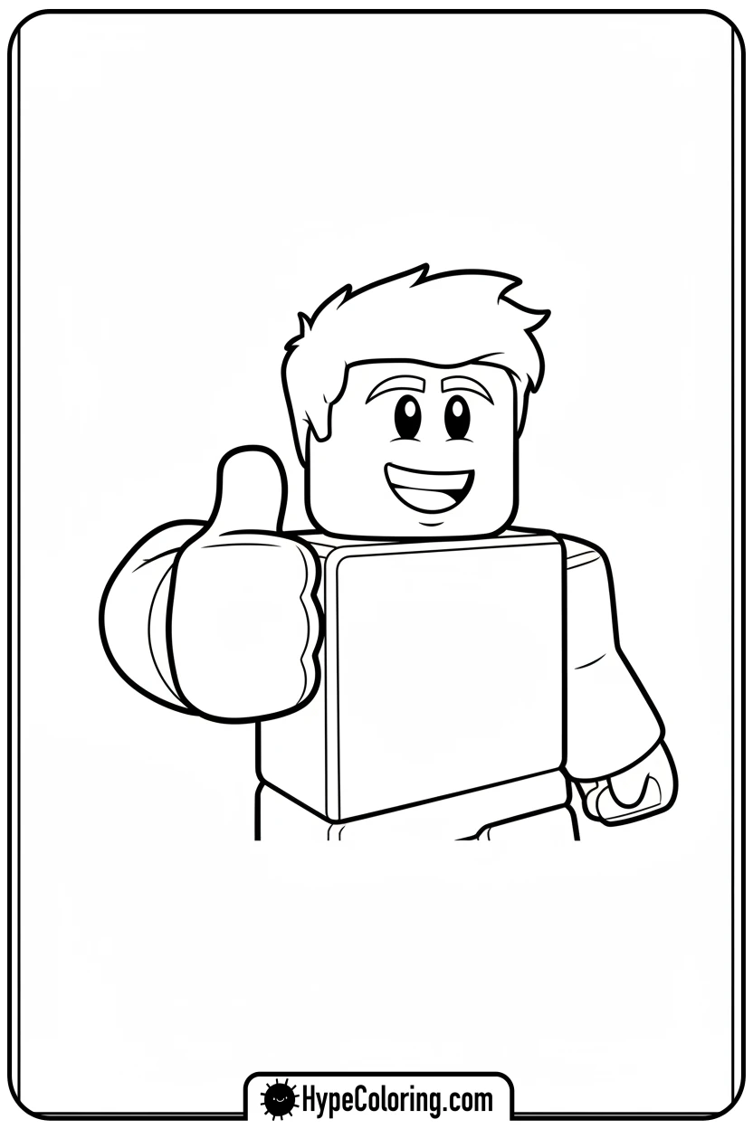 roblox-character-thumbs-up - roblox coloring pages