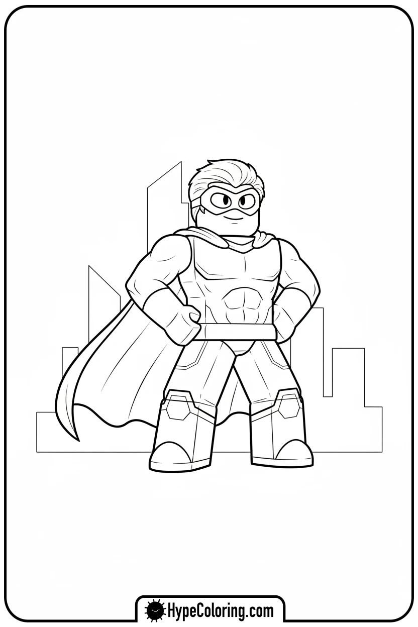 roblox-superhero-pose - roblox coloring pages