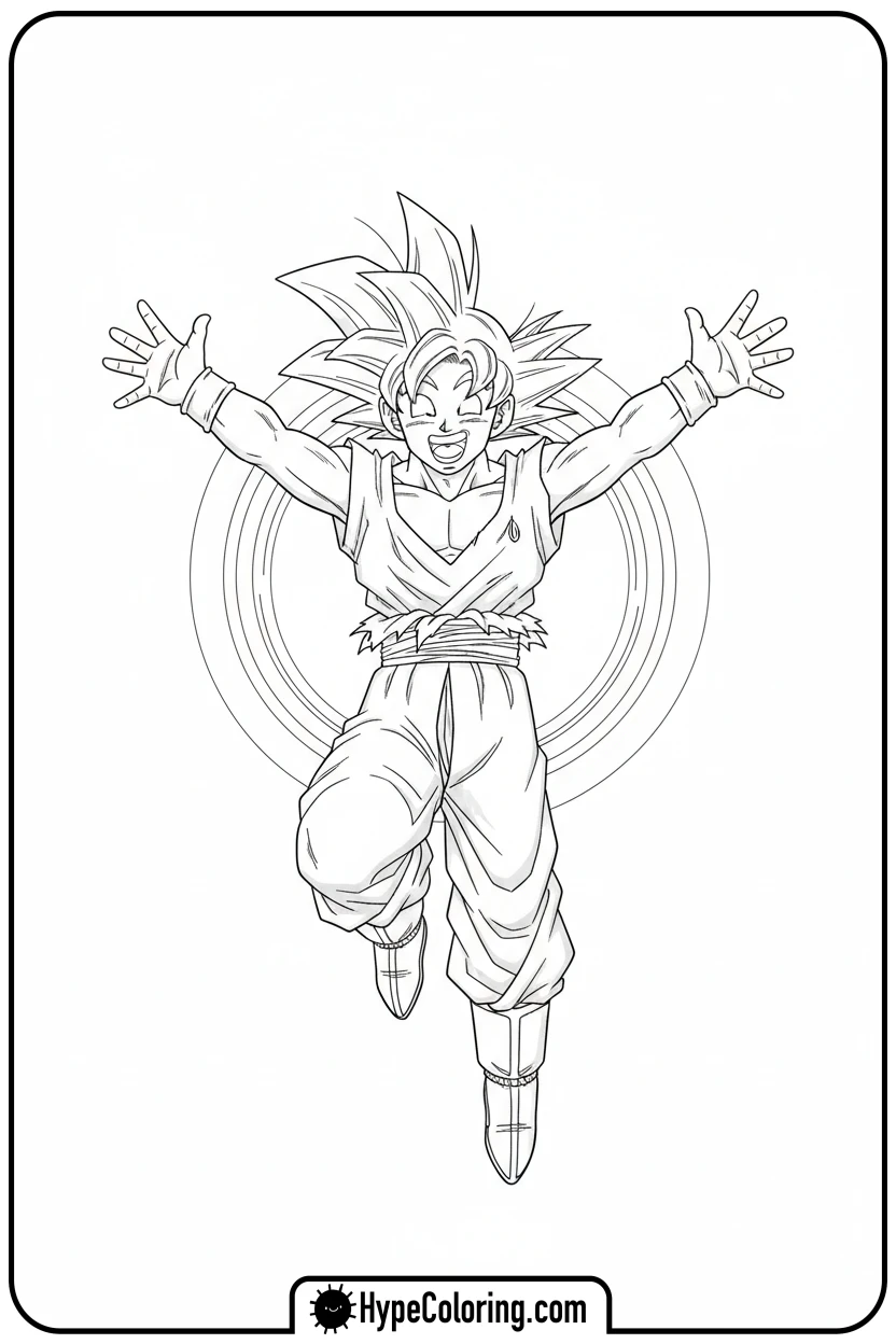 goku-jumping-high - goku coloring pages