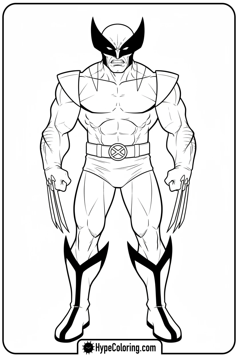wolverine-in-confident-pose - wolverine coloring pages
