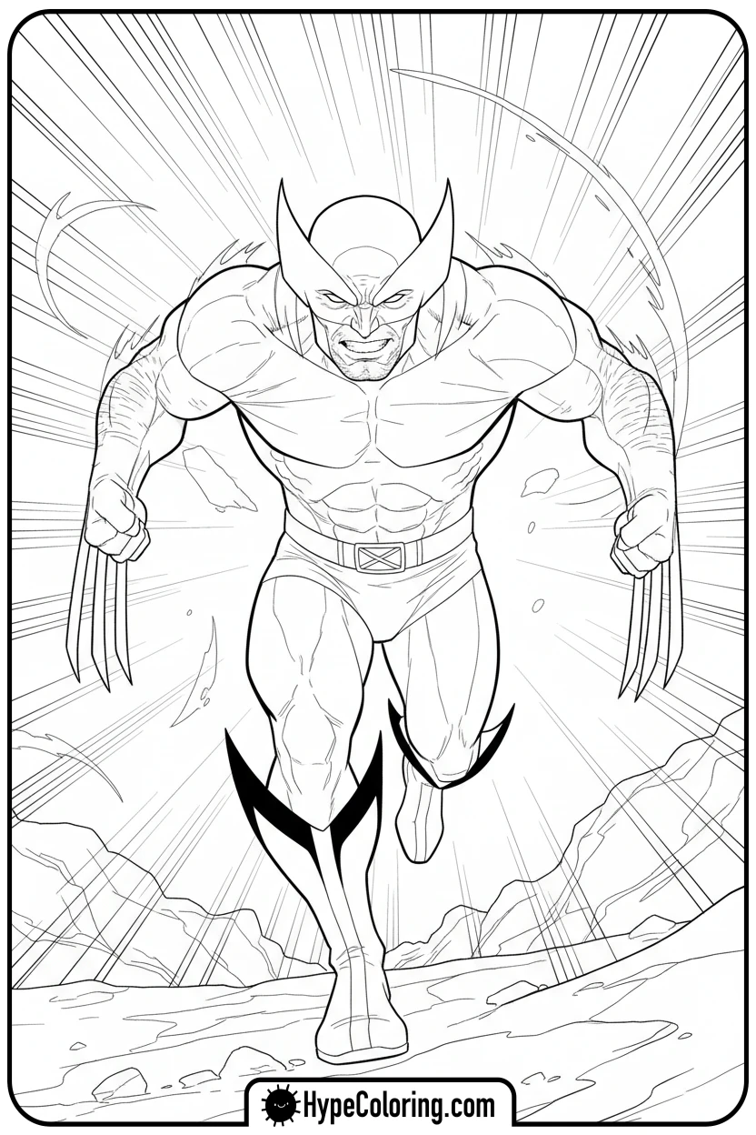 wolverine-running-fast - wolverine coloring pages