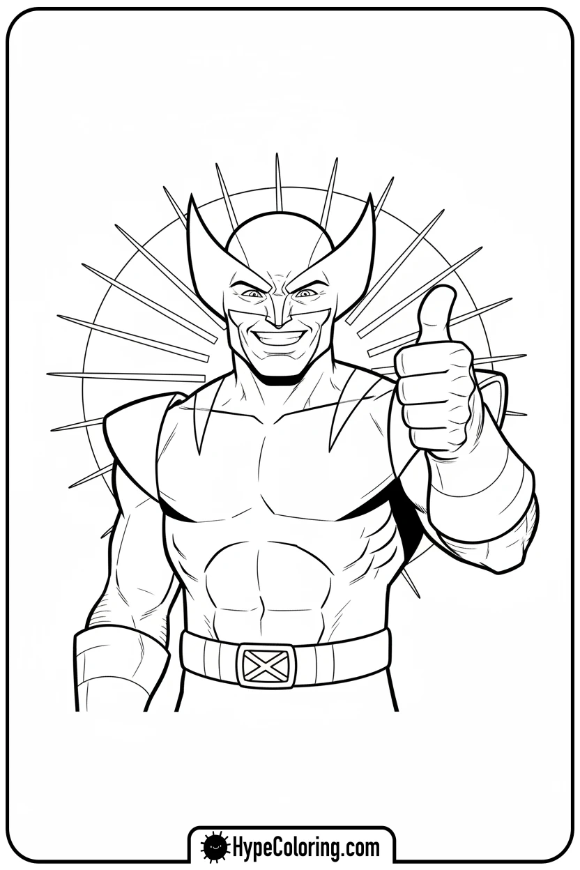 wolverine-smiling-thumbs-up - wolverine coloring pages