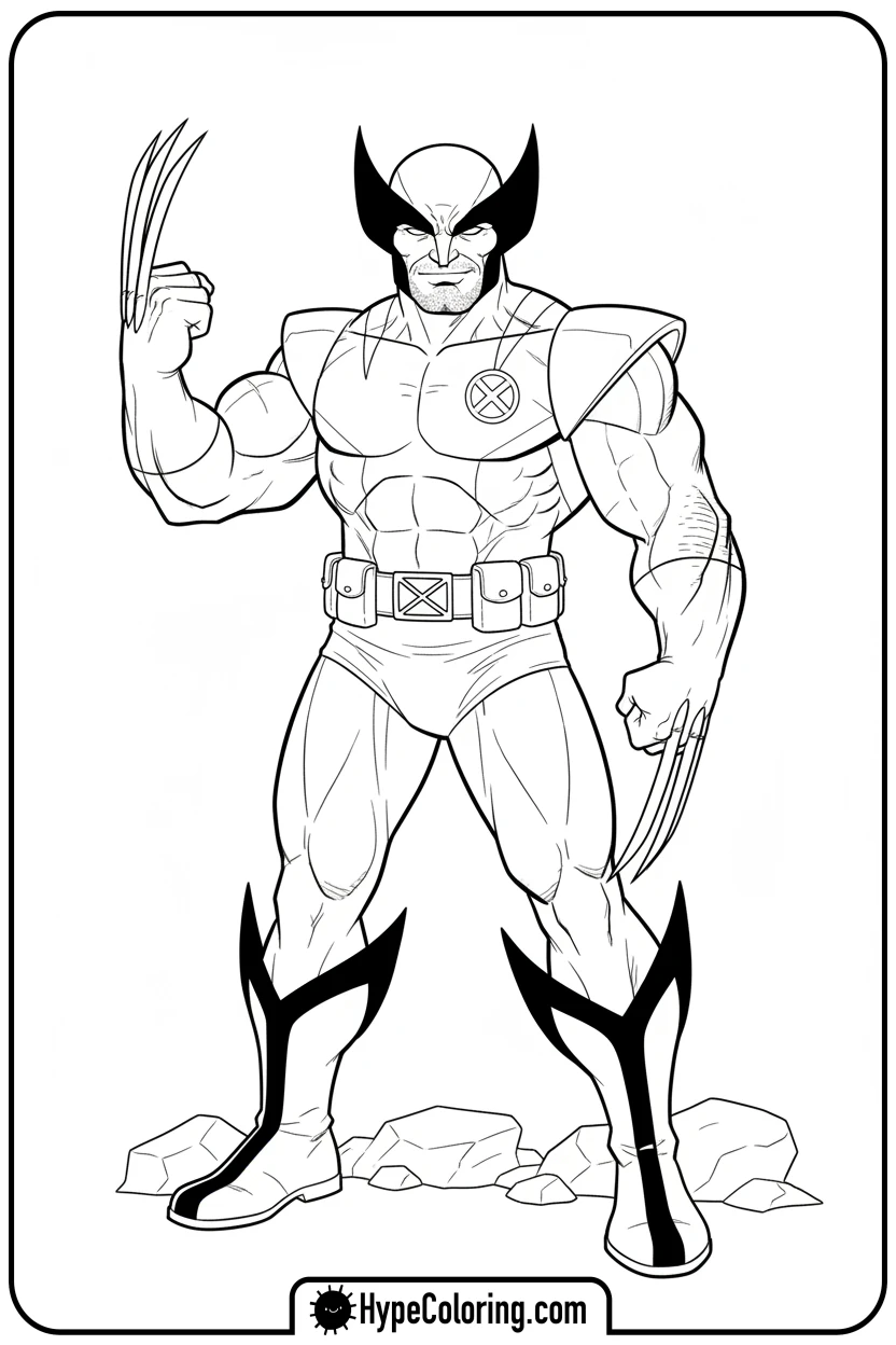 wolverine-flexing-muscles - wolverine coloring pages