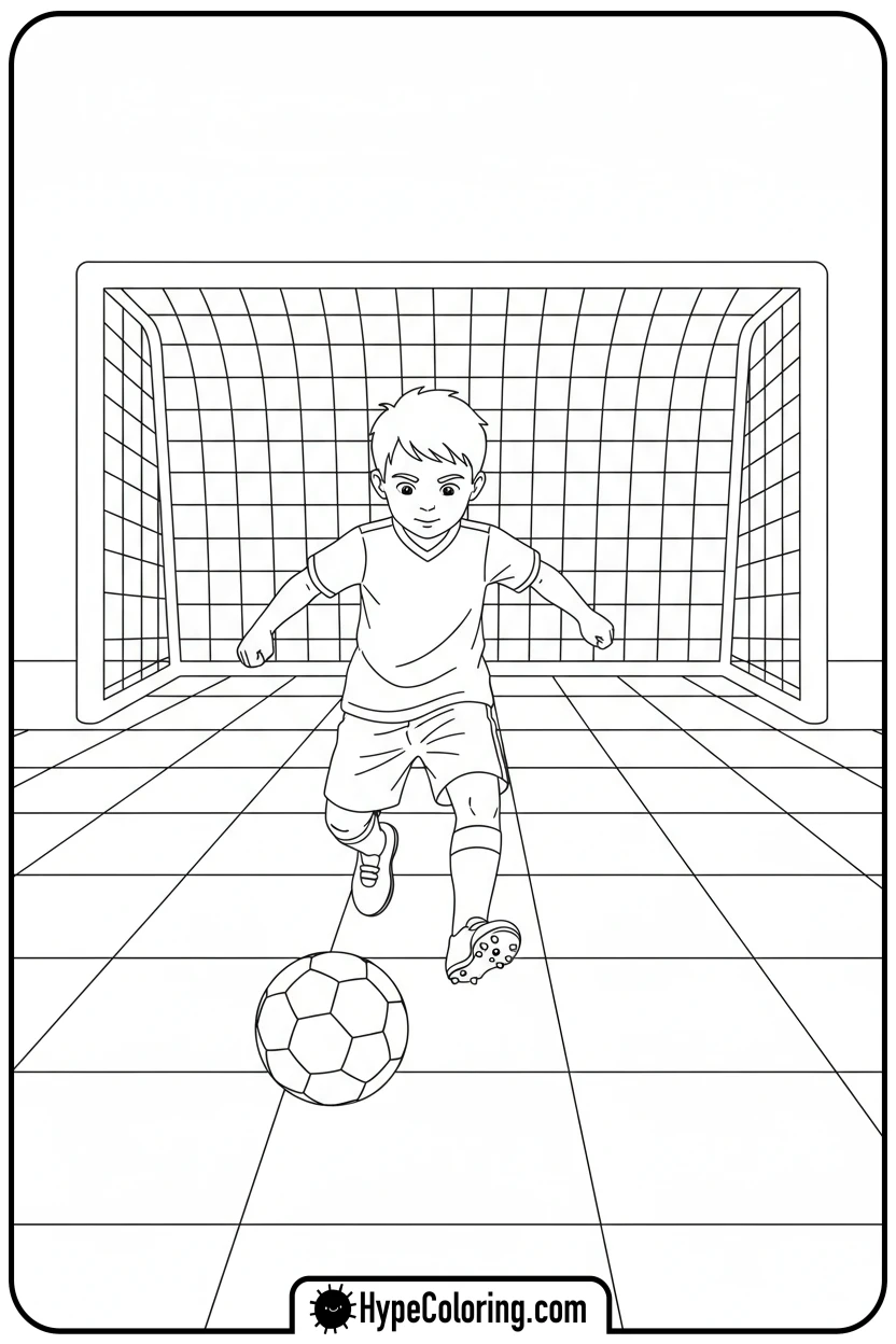 child-kicking-soccer-ball - coloring pages of people