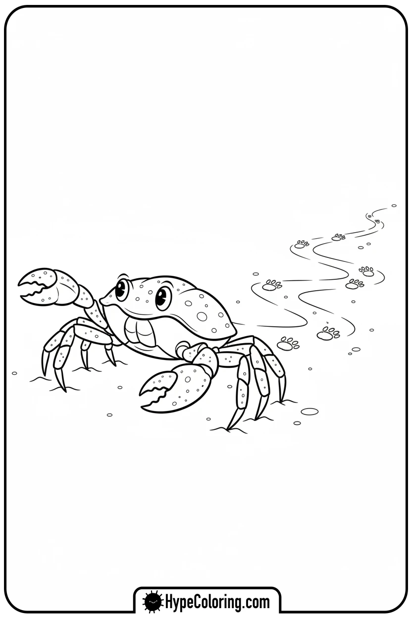 crab-scuttling-on-sand - crab coloring pages