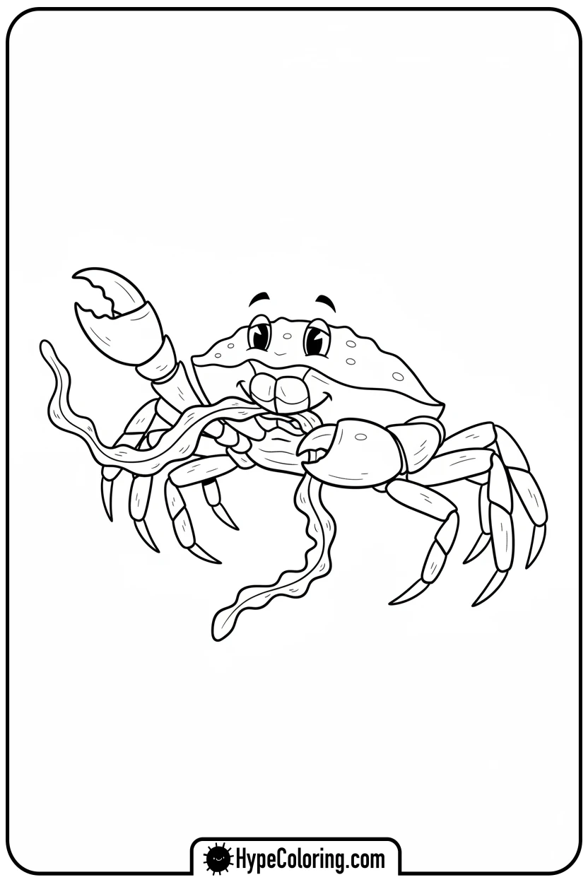 crab-eating-seaweed - crab coloring pages