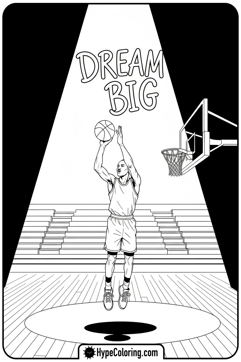 young-mj-practicing-alone - michael jordan coloring pages