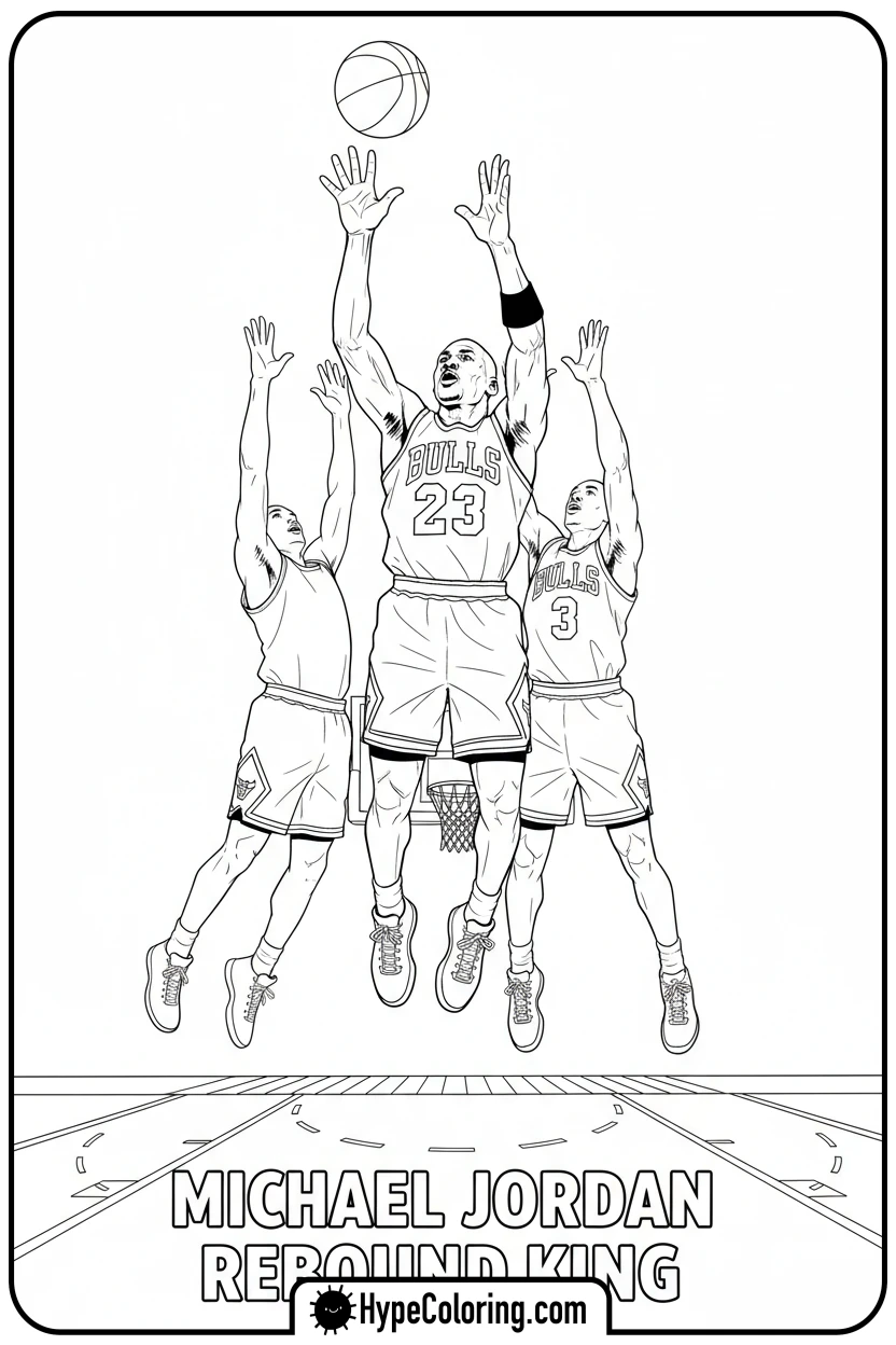 mj-jumping-for-rebound - michael jordan coloring pages