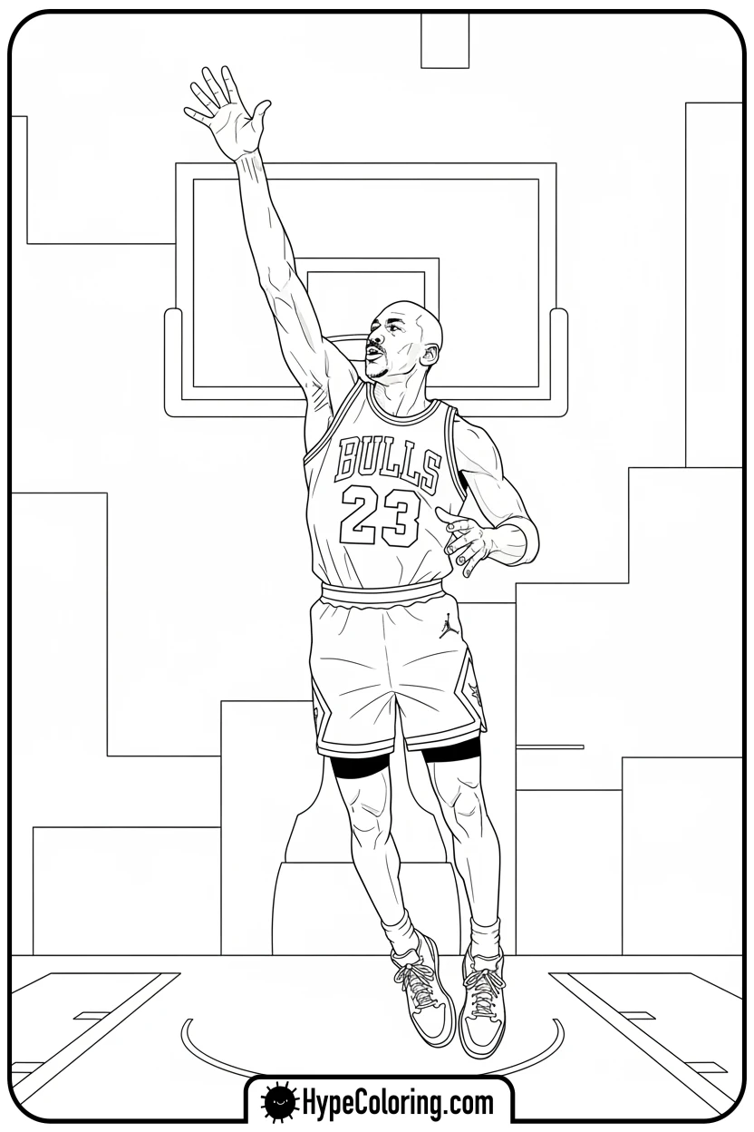 mj-blocking-a-shot - michael jordan coloring pages