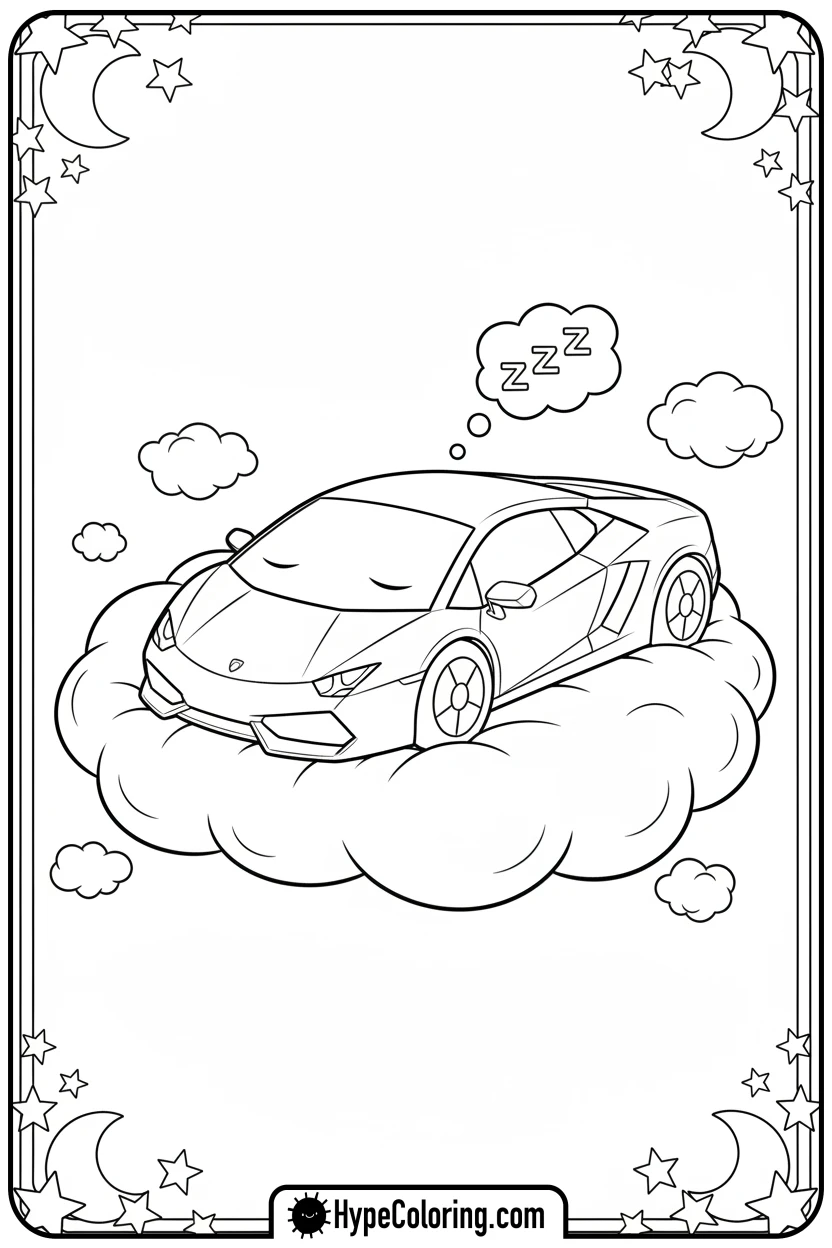 lambo-sleeping-on-a-cloud - lambo coloring pages