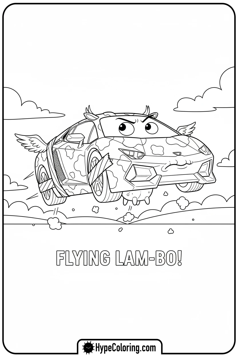 lambo-trying-to-fly - lambo coloring pages