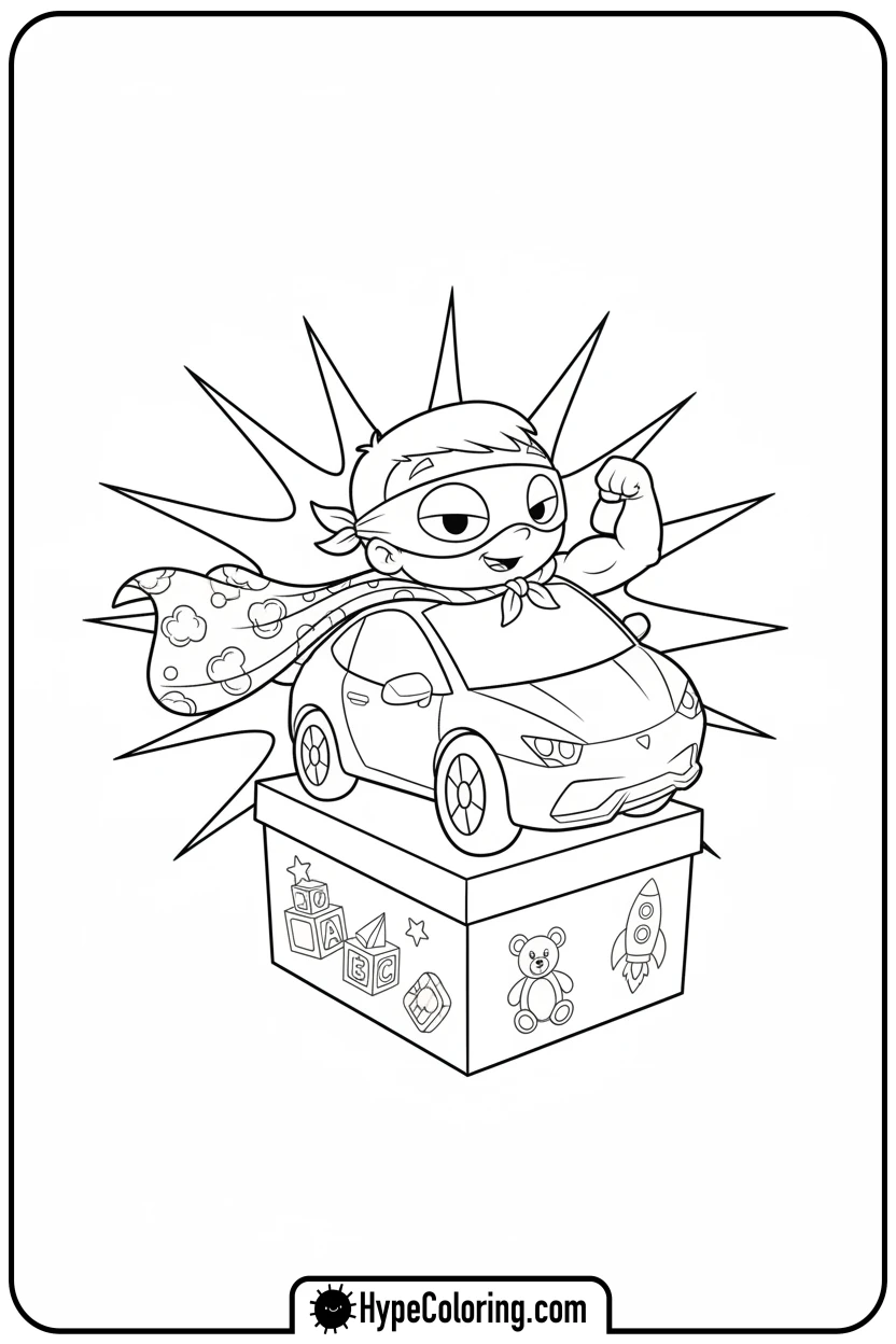lambo-as-a-superhero - lambo coloring pages