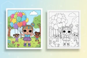 lol-doll-holding-a-huge - lol doll coloring page