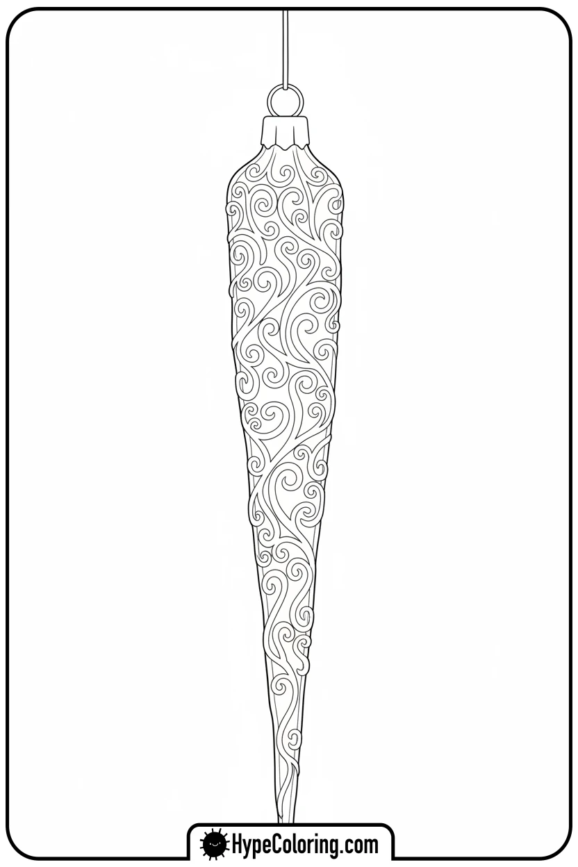 etched-icicle-ornament - ornament coloring pages