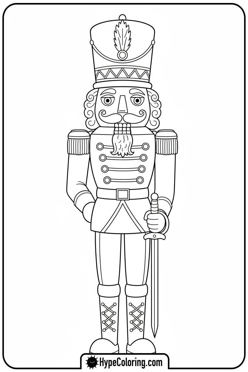 nutcracker-ornament-standing - ornament coloring pages