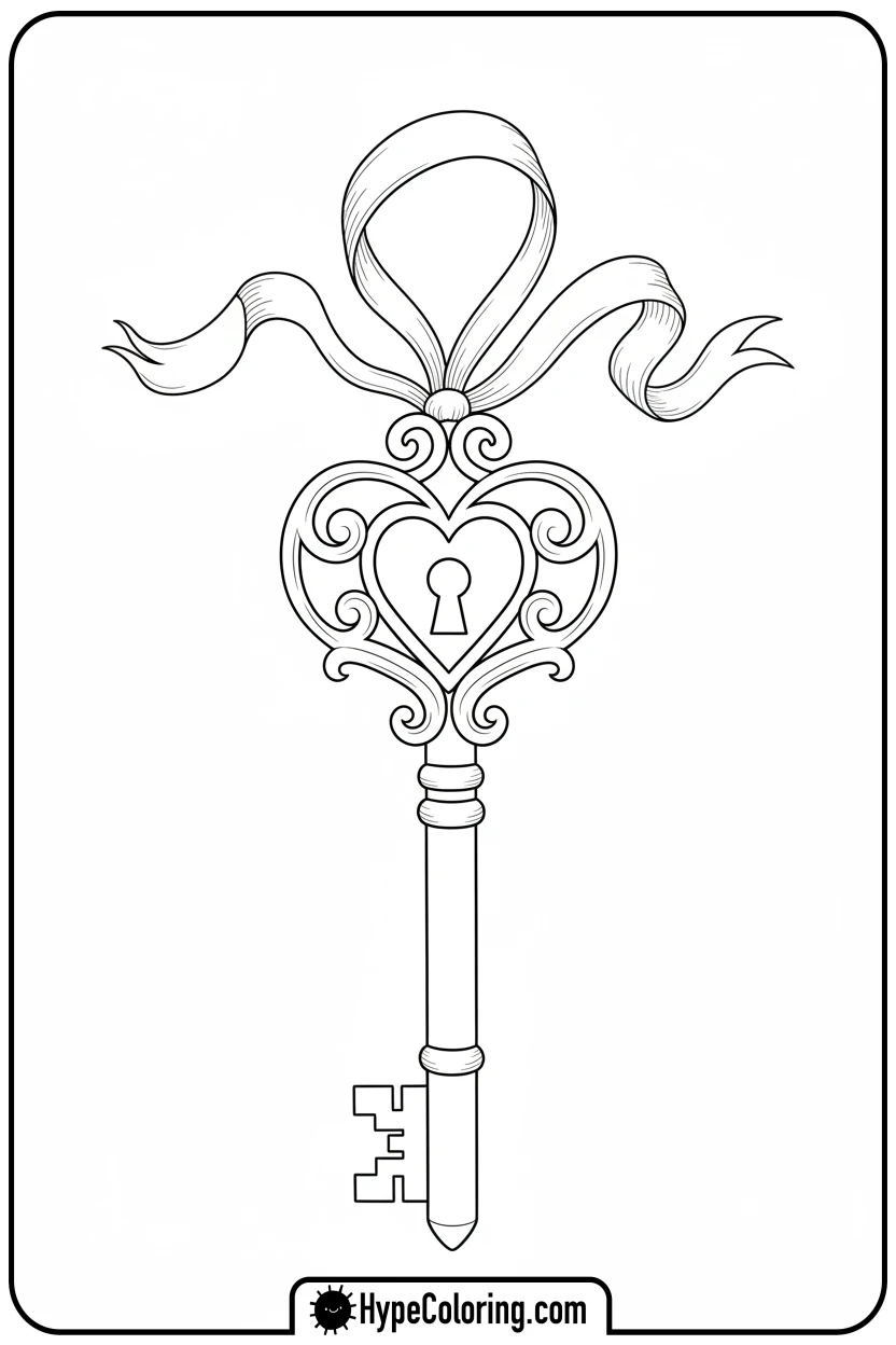 intricate-key-ornament - ornament coloring pages