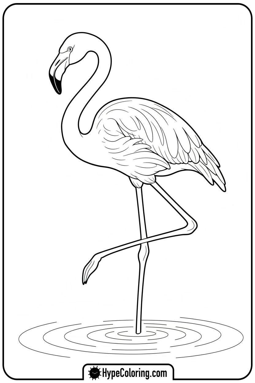 flamingo-standing-on-one-leg - flamingo coloring pages