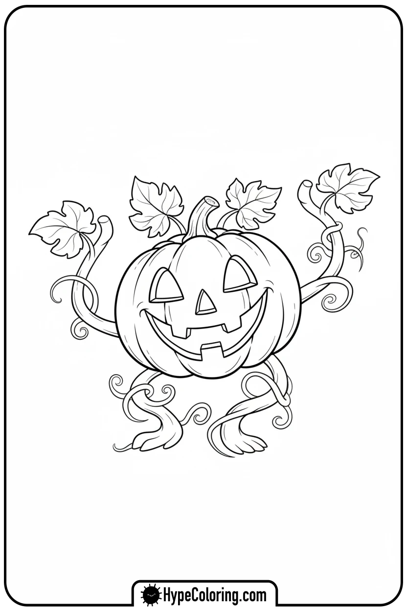 Click to download PDF jack-o-lantern-dancing - jack o lantern coloring page