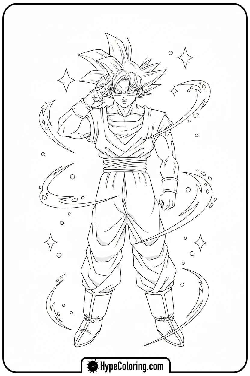 goku-using-instant-transmission - goku coloring pages