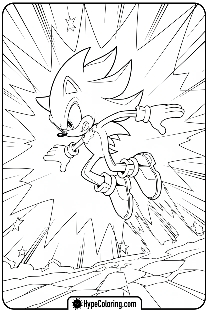 shadow-performing-a-backflip - shadow the hedgehog coloring pages