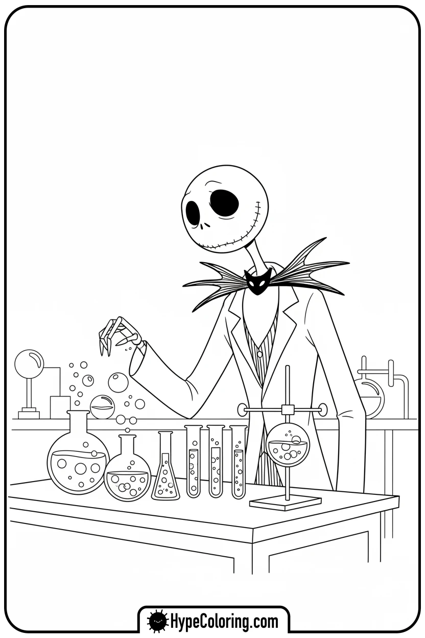 Click to download PDF jack-in-lab-mixing-potions - nightmare before christmas coloring pages
