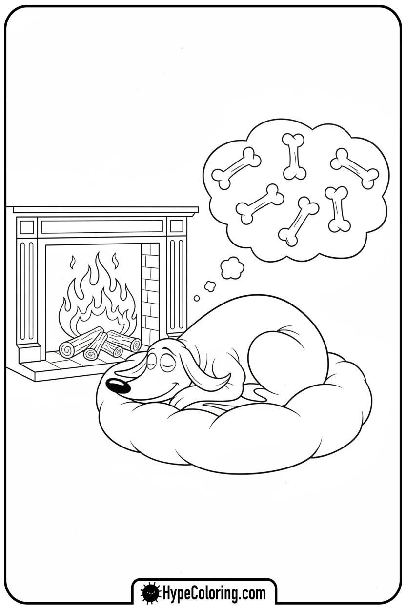 Click to download PDF zero-sleeping-peacefully - nightmare before christmas coloring pages