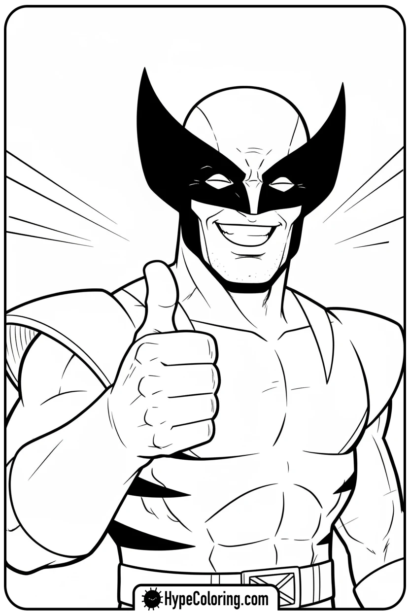 wolverine-giving-thumbs-up - wolverine coloring page